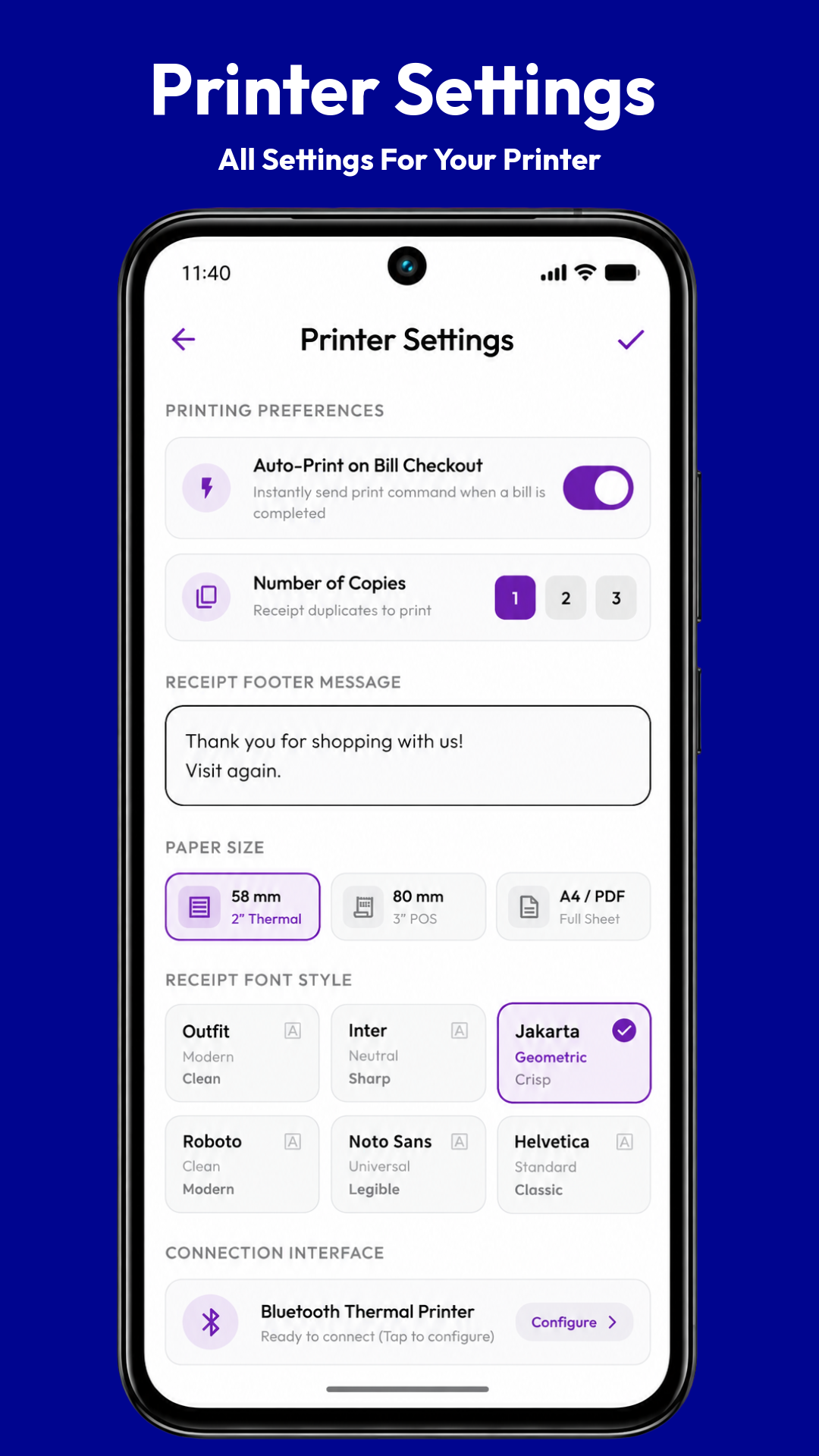 POS Customization & Business Profile